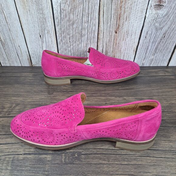 Clark's Trish Calla Hot Pink Slip On Perforated Loafer Women's Sz 7.5 M (NWOB) - Picture 5 of 9